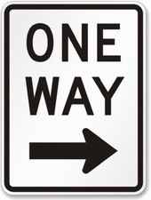 Official "ONE WAY" Right Arrow Sign, Engineer Grade 12" x 18"