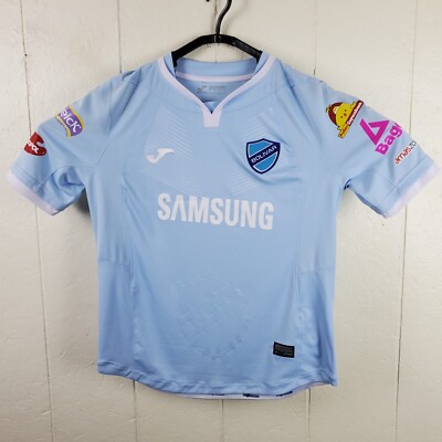 Bolivar Bollivia Samsung Jersey Mens Large Blue V Neck Short Sleeve Graphic