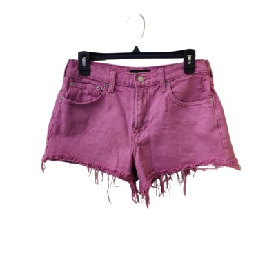 Lucky Brand Pink Purple Magenta Distressed Raw Jean Shorts Size