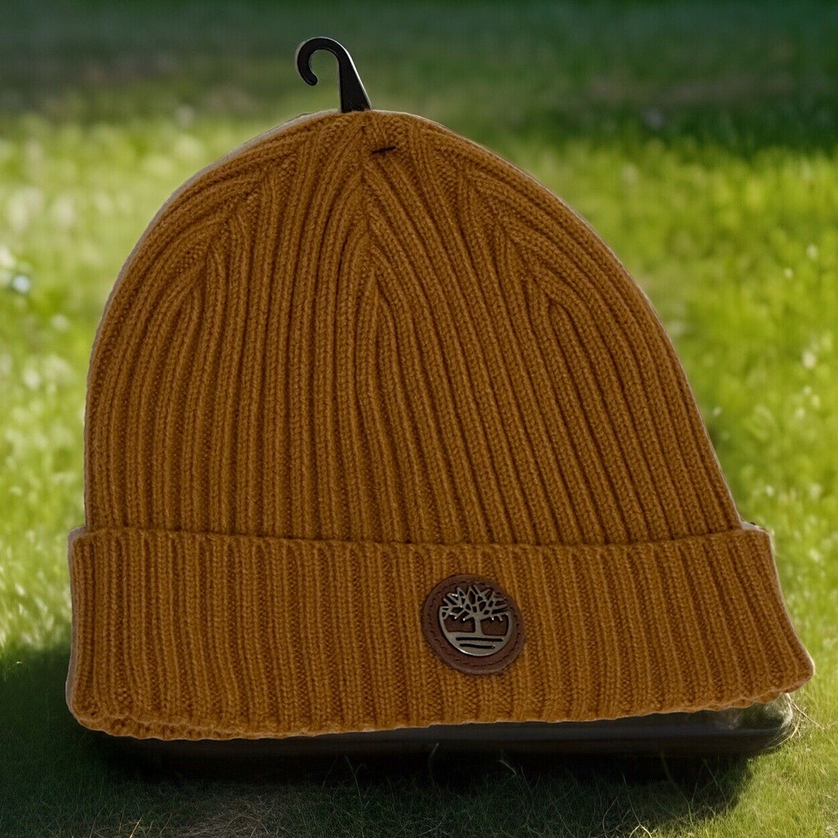 90s timberland logo beanie knitcap