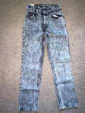 VTG 80S NEW BOYS KIDS 12 23 X 26 LEVIS DENIM BLACK STONE WASH STRAIGHT LEG JEANS