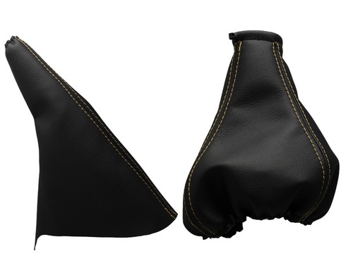Maniol Levier Vitesse Cuir Noir Surpiqûres Tricolore Pour Lancia Kappa 1994-2000