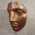 Large Face Sculpture Money Wall Art 2P Coin Abstract Gift Copper Metal ART