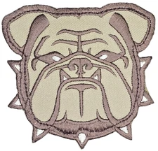 MSM BULLDOG HEAD MILSPEC MONKEY TACTICAL MILTARY DESERT HOOK MORALE PATCH