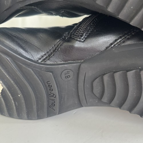 VTG Paul Green Munchen Wmn 8.5 Square Toe Ankle Boots Black Leather Stitch EUC! - Picture 15 of 17