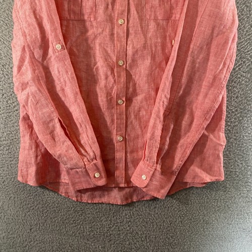 Murano Shirt Mens Large Pink Baird Mcnutt 100% Linen Button Up Long Sleeve - Picture 4 of 10
