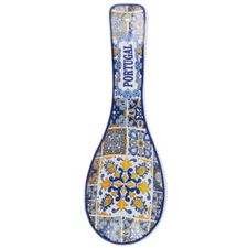 Portuguese Ceramic Spoon Rest – Blue Azulejo Tile Design