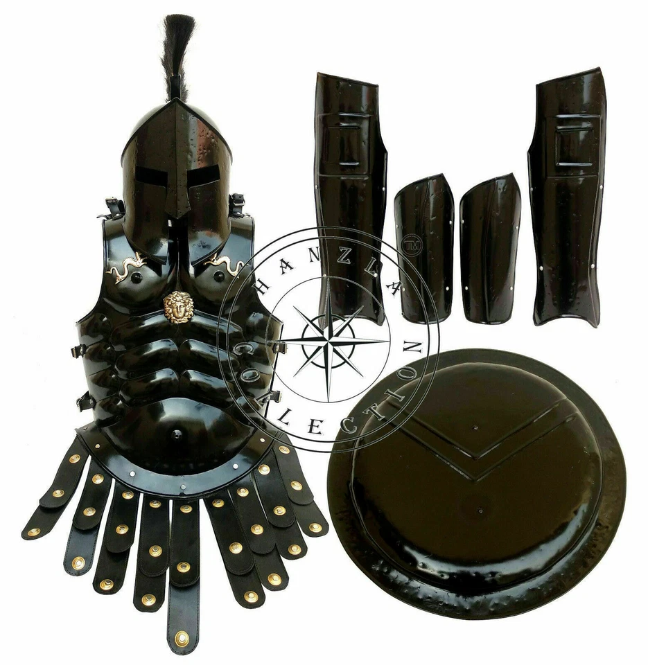 MEDIEVAL 300 King Spartan Helmet Set of Muscle Armour Shield Arm & Leg Guard - image 3 of 3