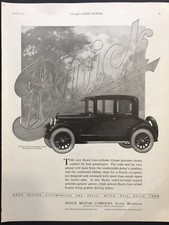 Antique 1923 Buick Coupe Sedan Motor Car Automobile Art Original Print Ad Clean Antique 1923 Buick Coupe Sedan Motor Car Automobile Art Original Print Ad Clean