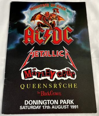 Donington Monsters of Rock 1991 Rare Programme AC/DC Metallica