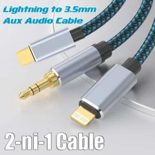 USB 3.1 Type C To 3.5mm AUX Audio Car Adapter Cord For iPhone 17 16e 15 Pro Max