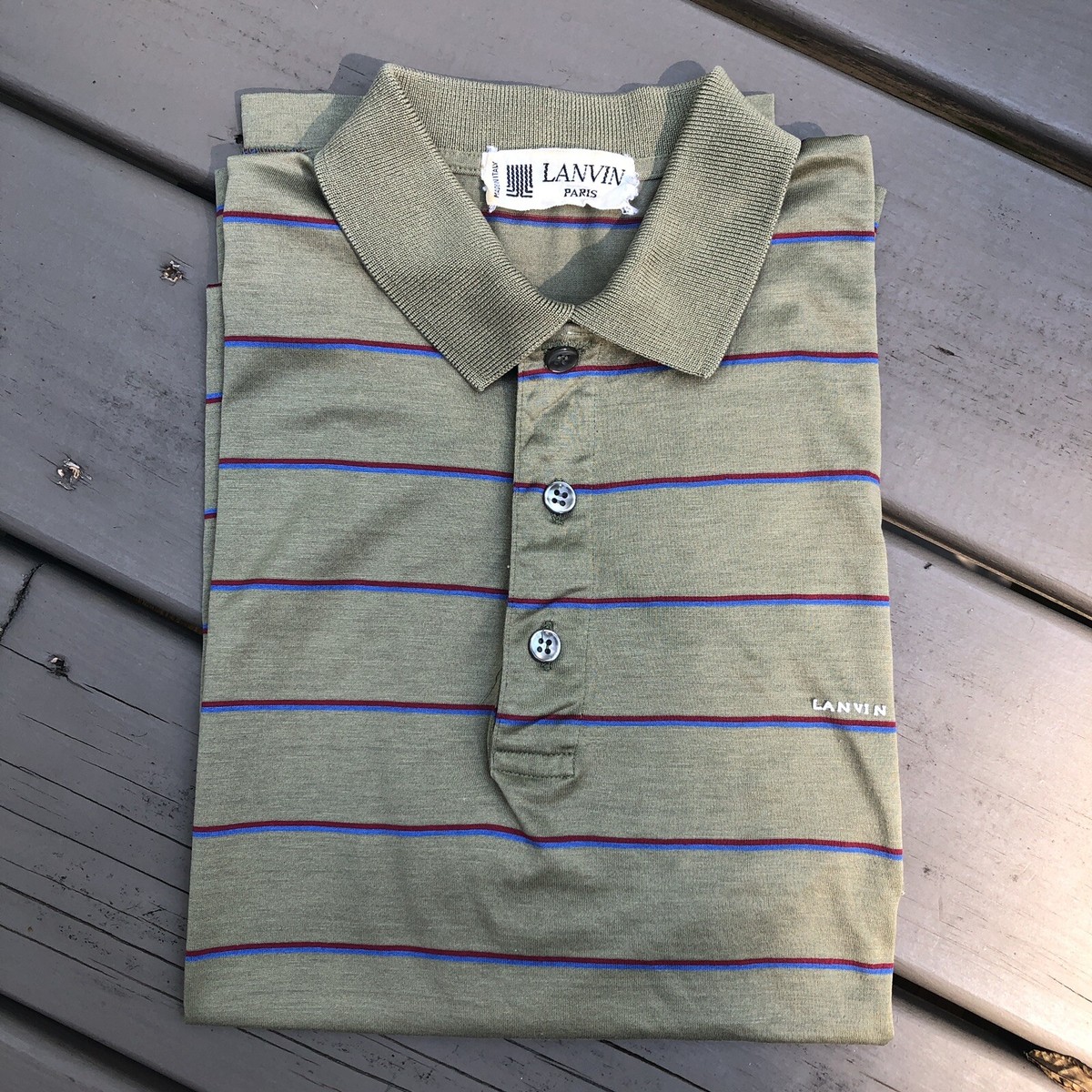RARE Vintage Lanvin Paris Made in Italy 1982 Mens Polo Shirt RARE Vintage Lanvin Paris Made in Italy 1982 Mens Polo Shirt