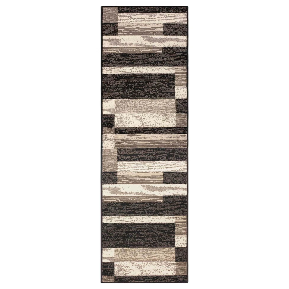 SUPERIOR Rockwood Modern Geometric Patchwork Polypropylene Indoor Area Rug or... - Image 3 of 4