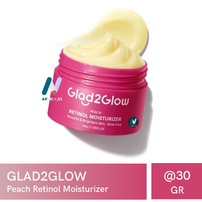 GLAD2GLOW Peach Retinol Moisturizer Acne Redness Pores Anti-Aging Antioxidant