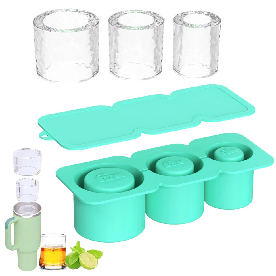 Bandeja redonda para cubitos de hielo con tapa congelador de grado alimenticio bandejas fáciles de limpiar para whisky Foto 2 de 4