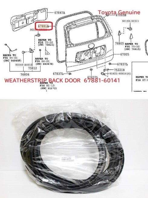 Toyota Lexus GX460 URJ150 OEM Back Door Weatherstrip Rubber Seal