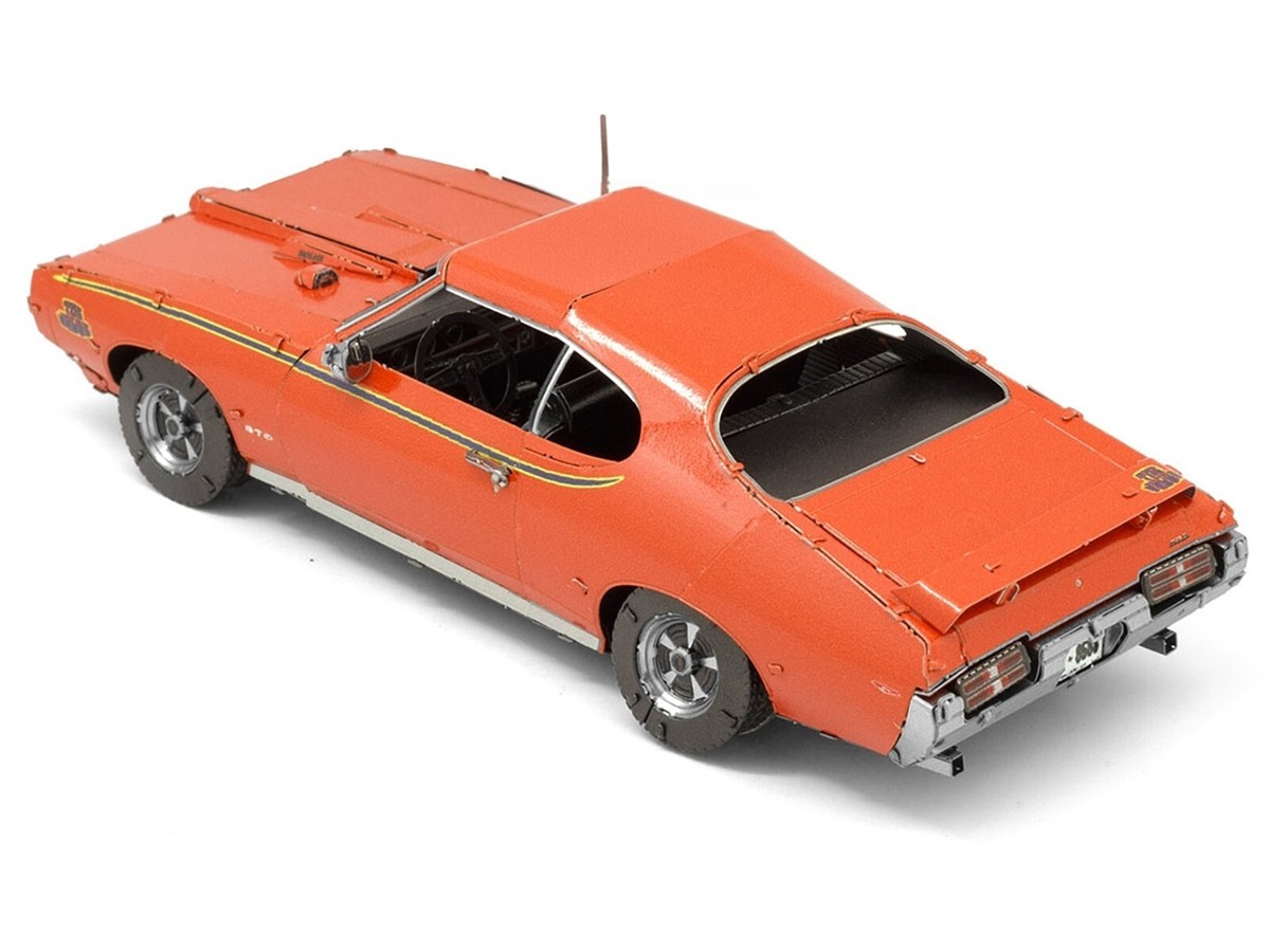 1969 PONTIAC GTO JUDGE ORANGE STEEL MODEL KIT BY METAL EARTH