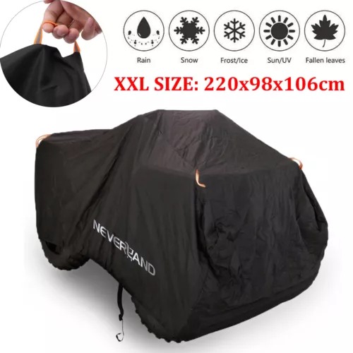 XXL Heavy Duty Waterproof ATV Cover Fit Polaris Honda Yamaha Can-Am Suzuki Black