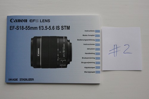 Neues Original Canon 18-55mm IS STM Objektiv Bedienungsanleitung in UK #2 - Bild 1 von 2