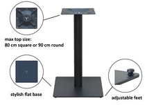 black cast iron flat table base dining restaurant pub square - FREE DELIVERY