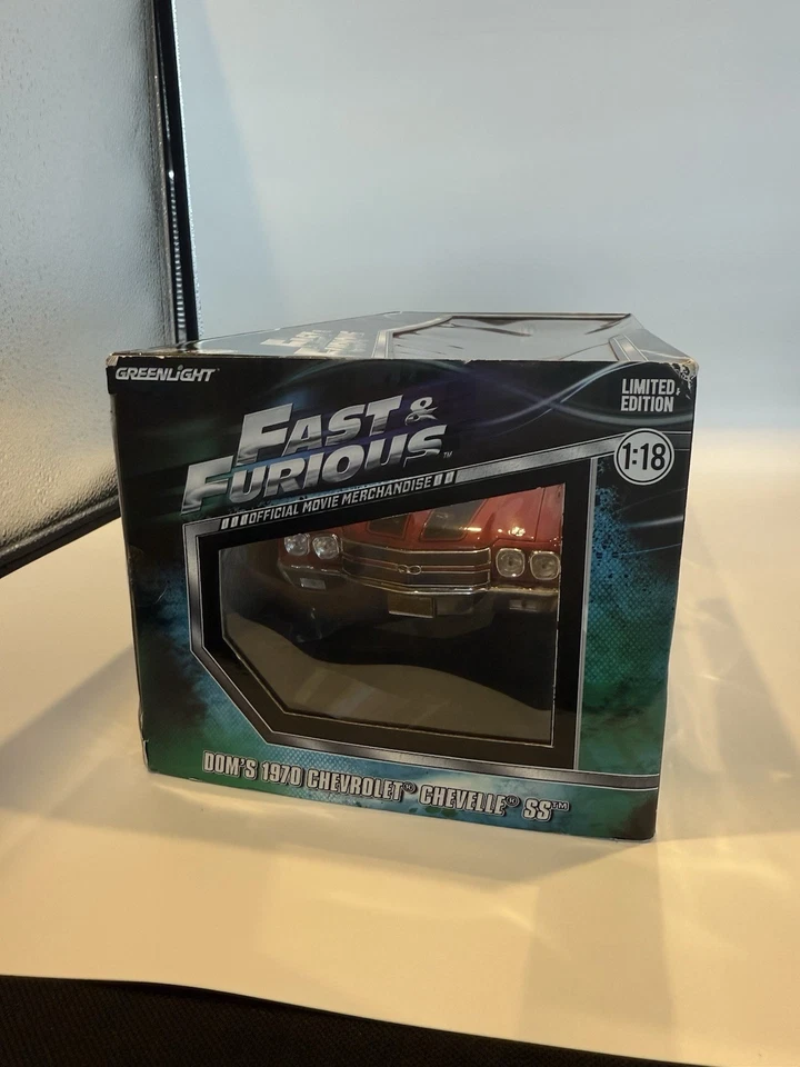 GREENLIGHT FAST & FURIOUS DOM’S 1970 CHEVY CHEVELLE SS RED/BLACK   1/18 SCALE - Image 2 of 4