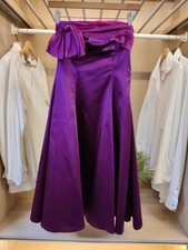 COAST OCCASION DRESS UK 10 PURPLE SILK TRIM STRAPLESS PROM WEDDING PARTY FLARED