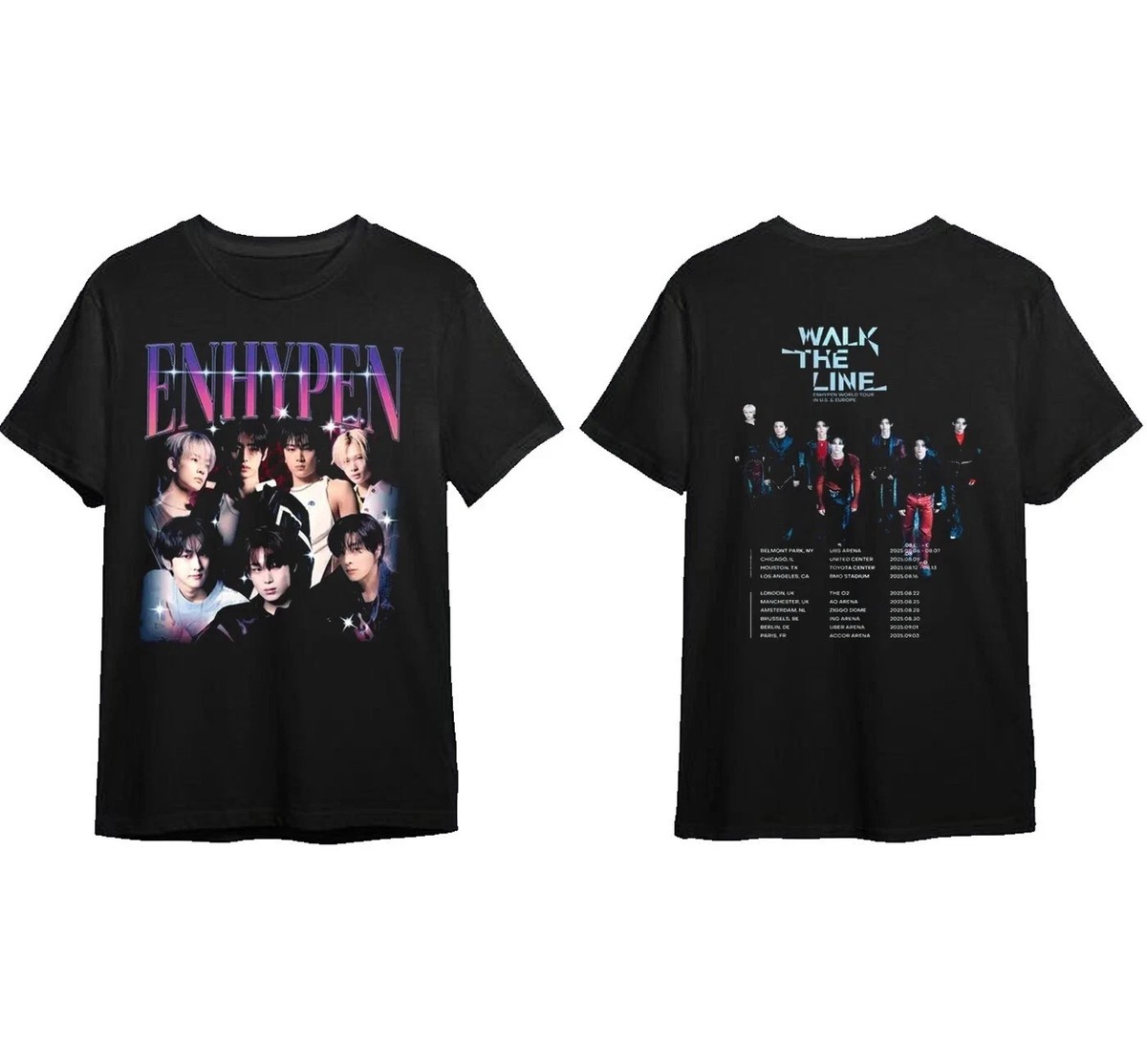 ENHYPEN 2025 World Tour T-Shirt Walk The Line US Europe