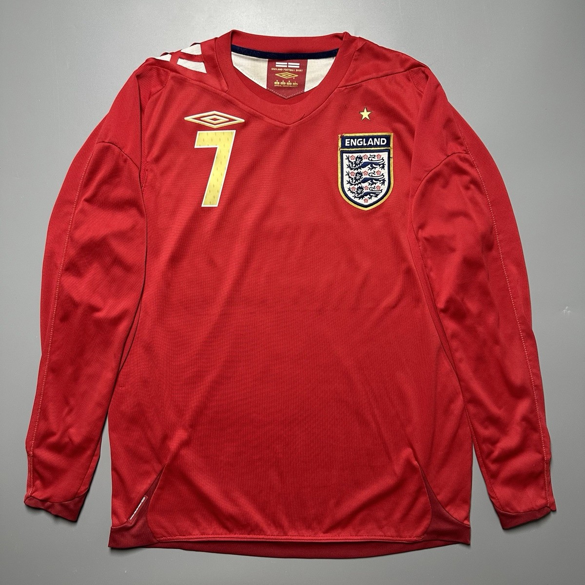 ENGLAND UMBRO 2006 WORLD CUP FOOTBALL SOCCER AWAY JERSEY #7
