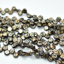 Two Hole Honeycomb 30 Beads - Tweedy Gold - Czech Glass