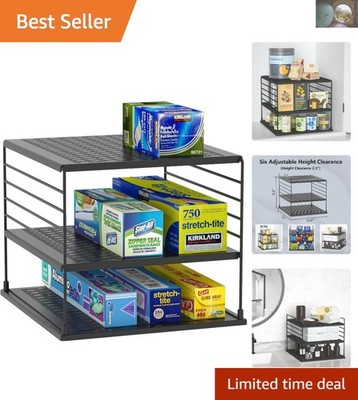 Elegant Kitchen Shelf Organizer with Non-Slip Feet - Perfect for Pantry Storage
