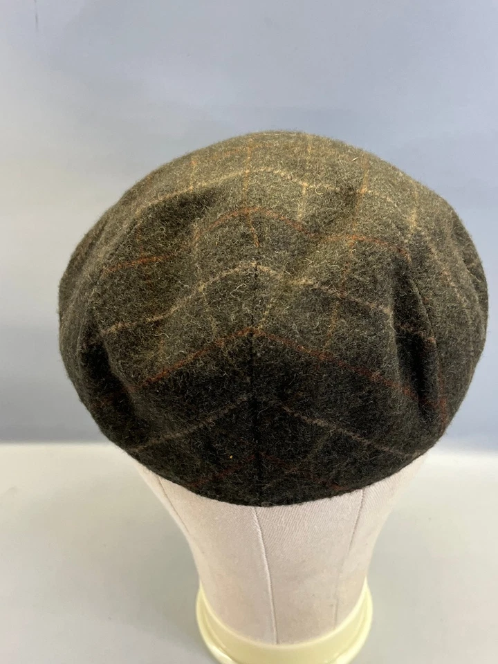 Gorra plana para hombre Orvis a cuadros tweed lana sombrero de noticiero gris ajustable clásico Foto 3 de 4