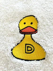 Rubber Duck Pottery Barn Koo-Koo Embroidered Hand Towel New! Super Cute!