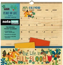 2025 Note Nook Calendar with Dual Pockets and Spiral Hanger by Stephanie Burgess