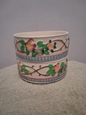 2 Vintage Made in Japan Majolica Style Floral Nesting Bowls 2" x 4.5"