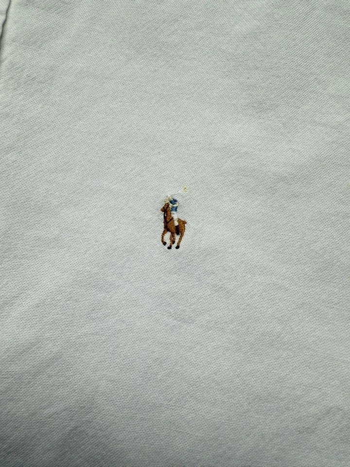 ВИНТАЖНЫЙ 90-х Ralph Lauren Sport Оксфорд рубашка женщин - Sz 8 - белая плоть пони - Изображение 4 из 4
