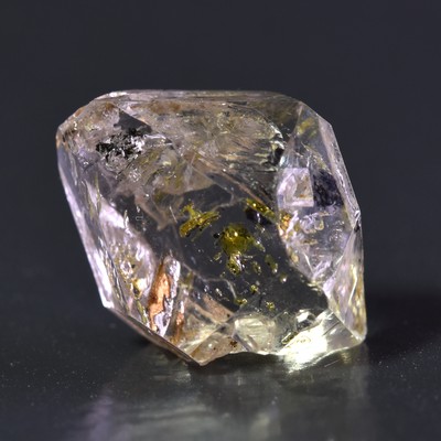 Golden Enhydro Petroleum Oil Diamond Quartz UV Fluorescent with Moving Bubble fr
