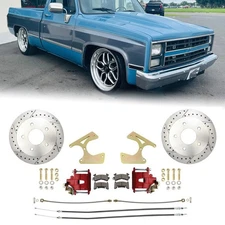 For 1963-1987 Chevy C10 Rear Disc Brake Kit 12" D/S Rotor 5 Lug Red Coated