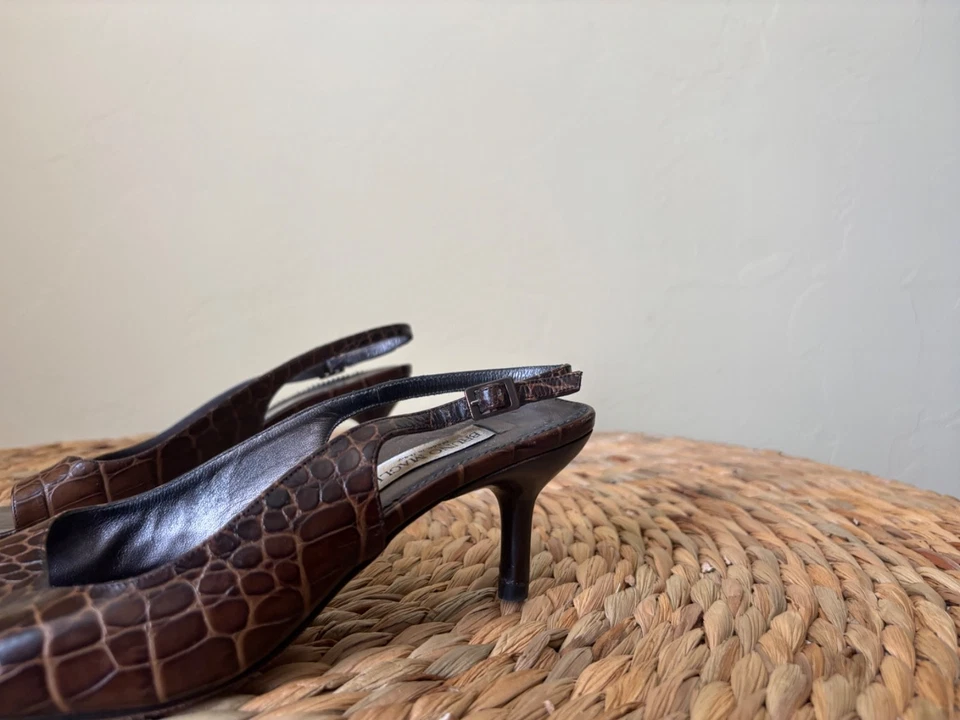 BRUNO MAGLI / hecho en Italia / cocodrilo en relieve / 2000 / FW / tacón de gatito / 7 B Foto 4 de 4