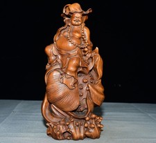 Exquisite Small Leaf Boxwood Lotus Leaf Maitreya Ornament