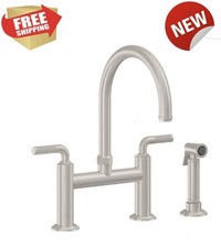 California Faucets Corsano Bridge Kitchen Faucet with Sidespray K81-120S-BL-PC