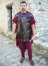 Handmade Roman Emperor's Lorica - Leather Armor with Tassets & Cloak - Historica