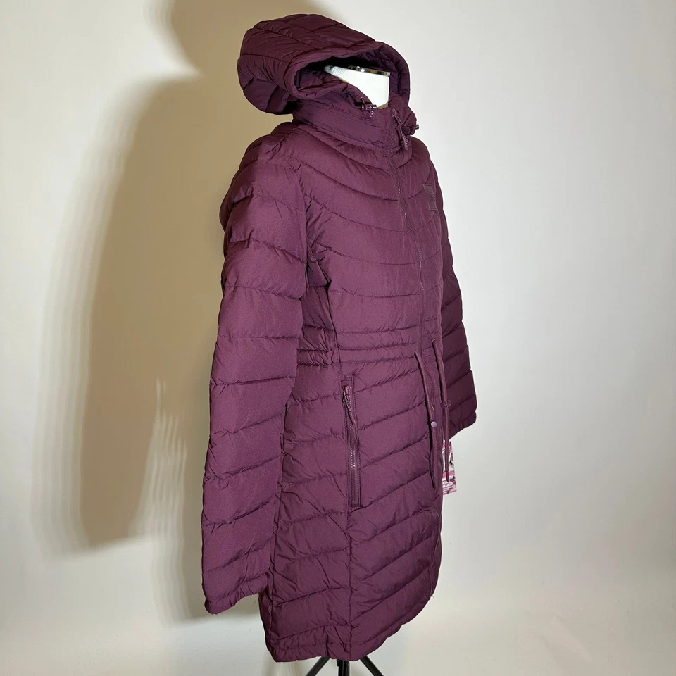 Новый с Ярлыками Reebok бордовый выстеганный пуховик куртка зимнее пальто с капюшоном женщин размер большой L - Изображение 2 из 4