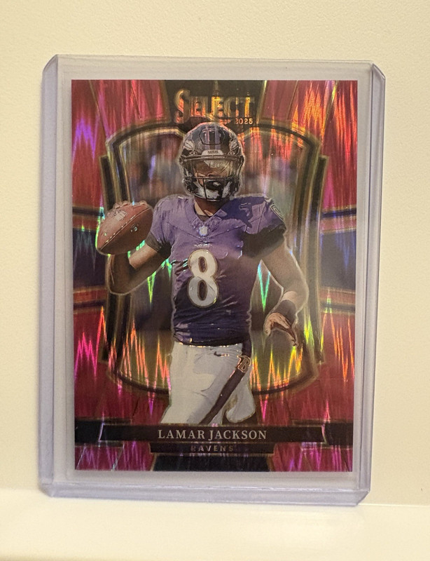 2025 Panini Select - Premier Level Lamar Jackson #160 Pink Shock Prizm 