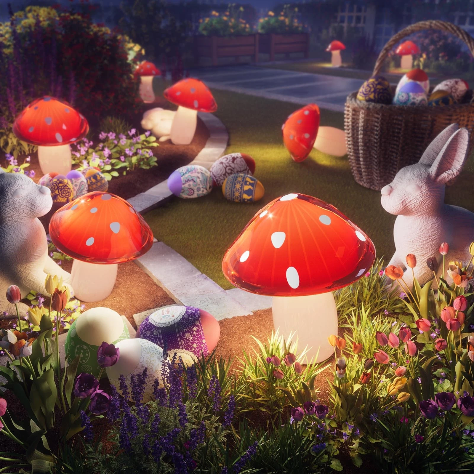 Solar Mushroom Lights Outdoor 9 Pack, Garden Outdoor Decor, 8 Lighting Modes,...