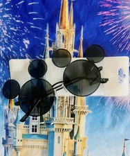 Disney Parks Mickey Mouse Shaped Sunglasses Black Lenses Mirror Ears