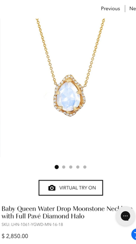 Vintage Moonstone Necklace 14k gold