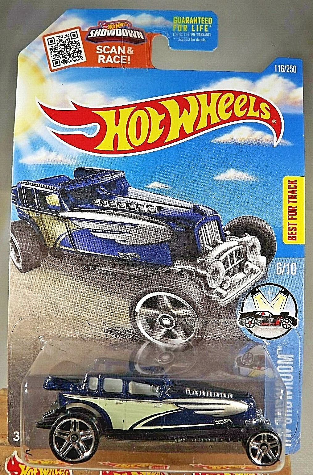 2016 Hot Wheels Target Spring Card #116 Showroom 6/10 GREAT GATSPEED Dark Blue