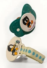 🍼Vintage Baby DaffyDuck Looney Tunes Gerber Pacifier & Retainer 1993 WarnerBros