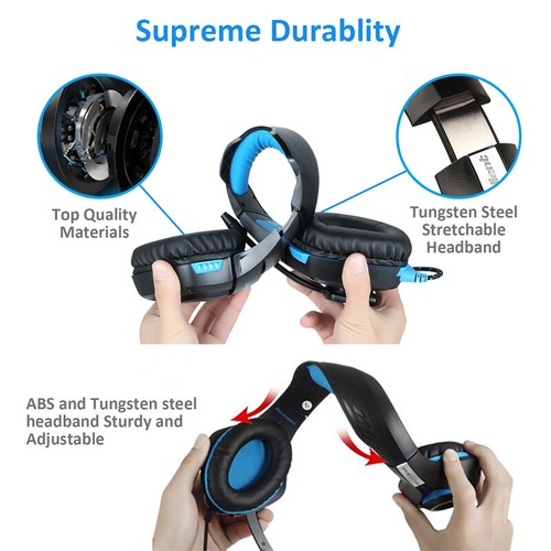 Gaming Headset Mic LED Headphones Stereo Bass Surround For PC Xbox One PS4 3.5mm - Picture 9 of 25