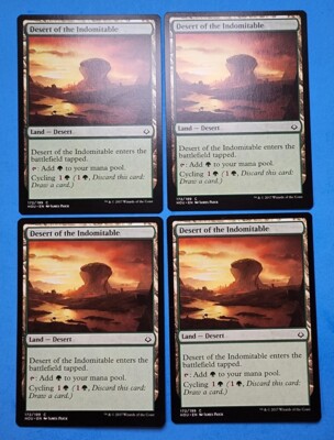 4x Desert of the Indomitable Hour of Devastation 2017 Mtg Magic Forest Land Card